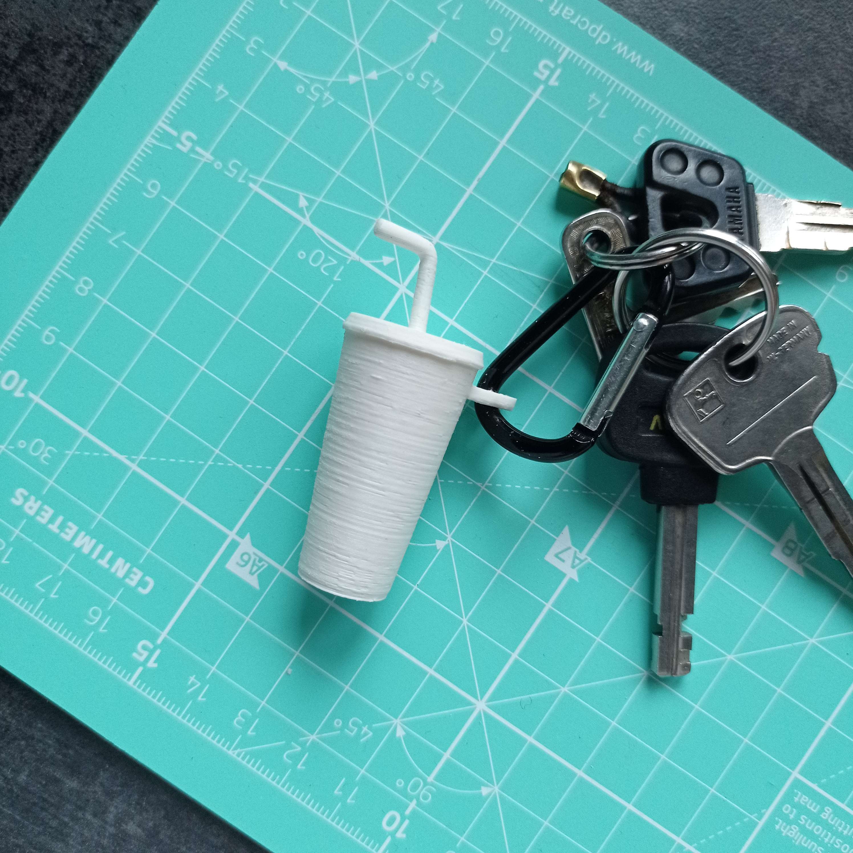 Soda cup keychain