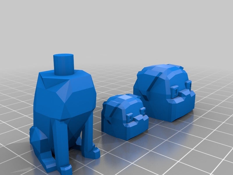 Miniatura 5 do modelo 3D Low poly pug with replaceable head