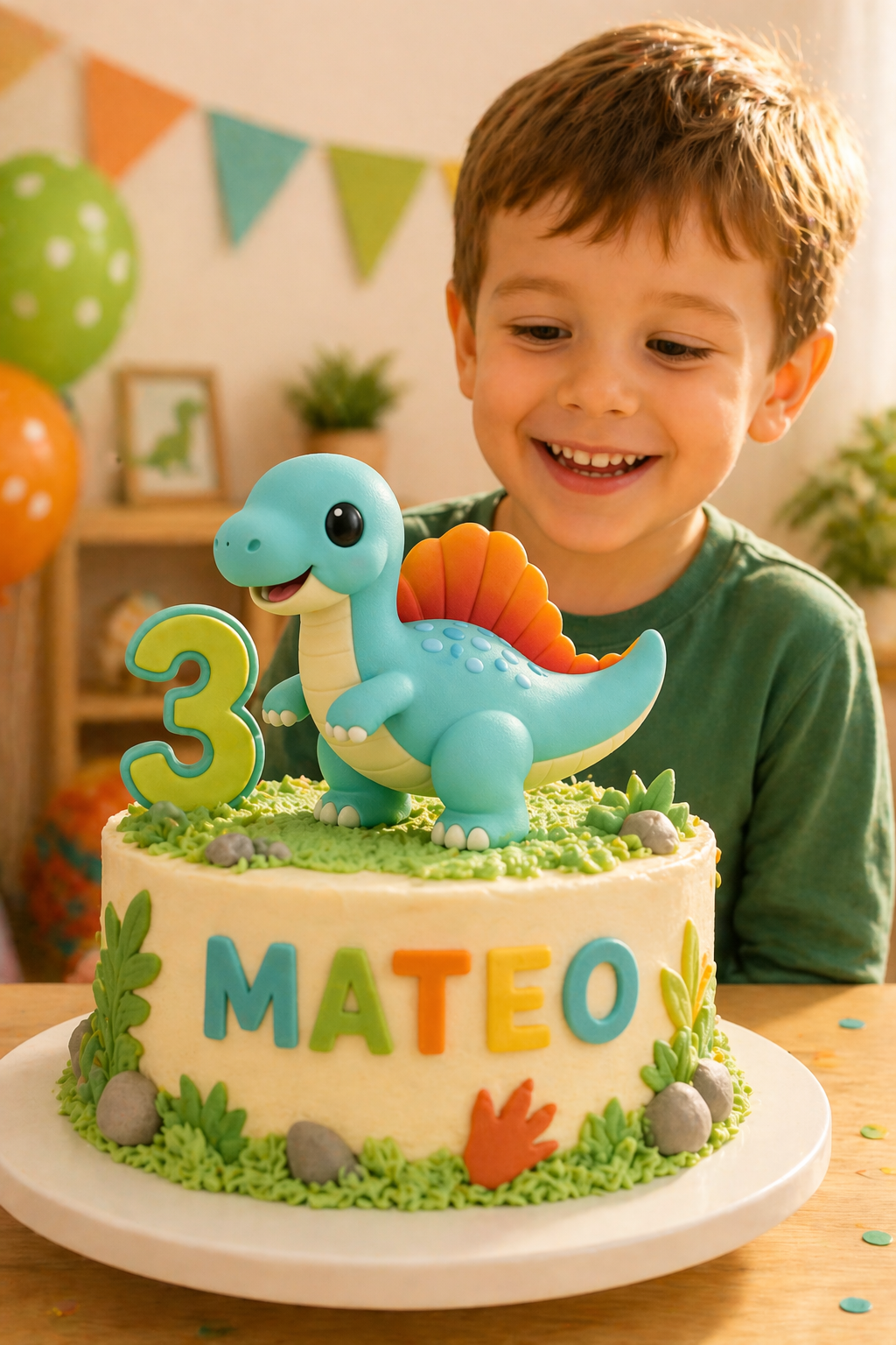 Cute Spinosaurus Cake Topper STL – Easy 3D Print for Kids Birthday
