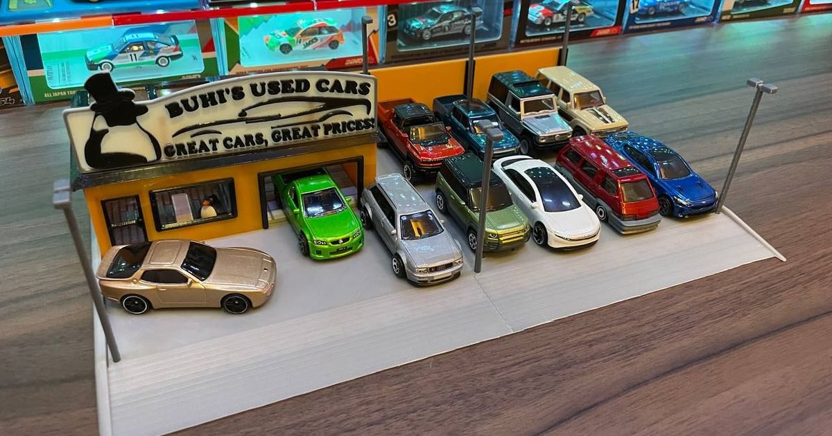 Project CARS 2 Theme Display (Quad 1/64 Scale Cars) by GigaPenguin, Download free STL model