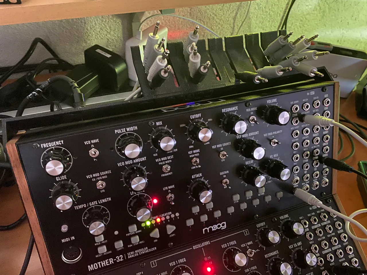 Moog Mother Two-Tier Rack Stand Cablemanager by Floppynator