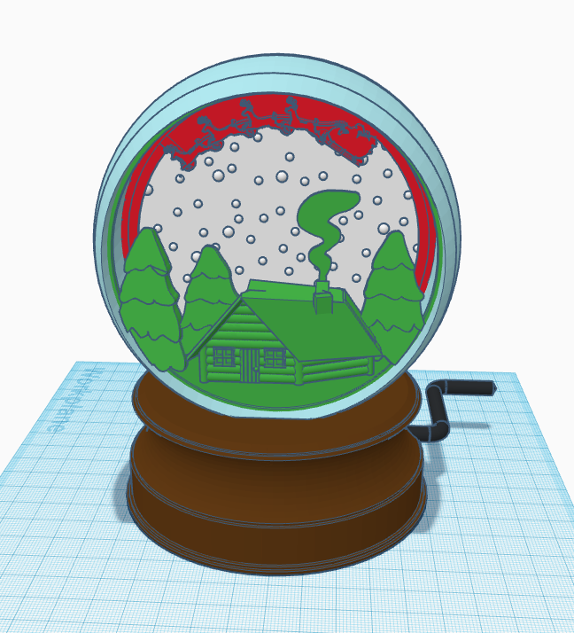 Mechanical Snow Globe *CUSTOMIZABLE* by PylonPrints Download free STL model