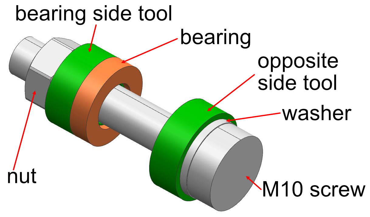 Bearing press-in tool for di=12mm, Do=21mm (Canyon MTB frame bearing ...