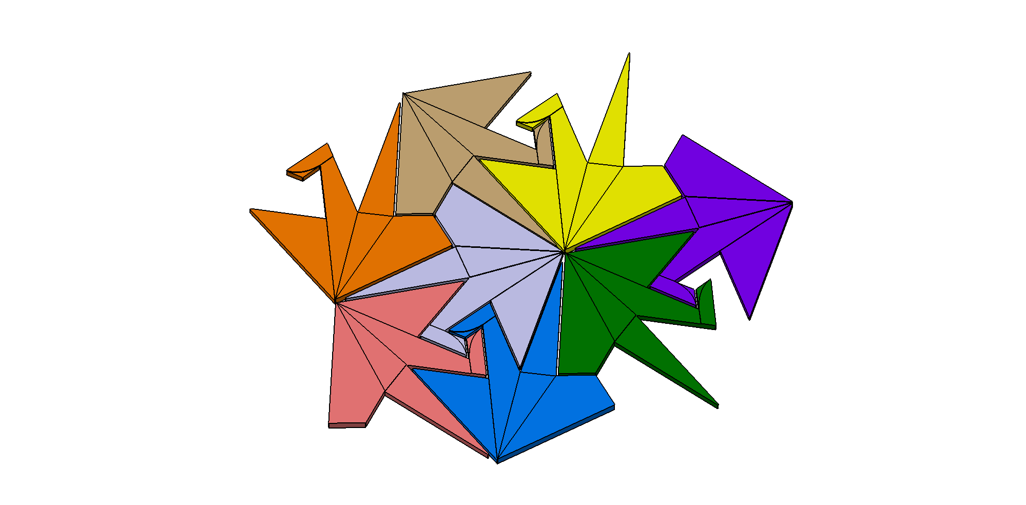 Tessellating origami crane