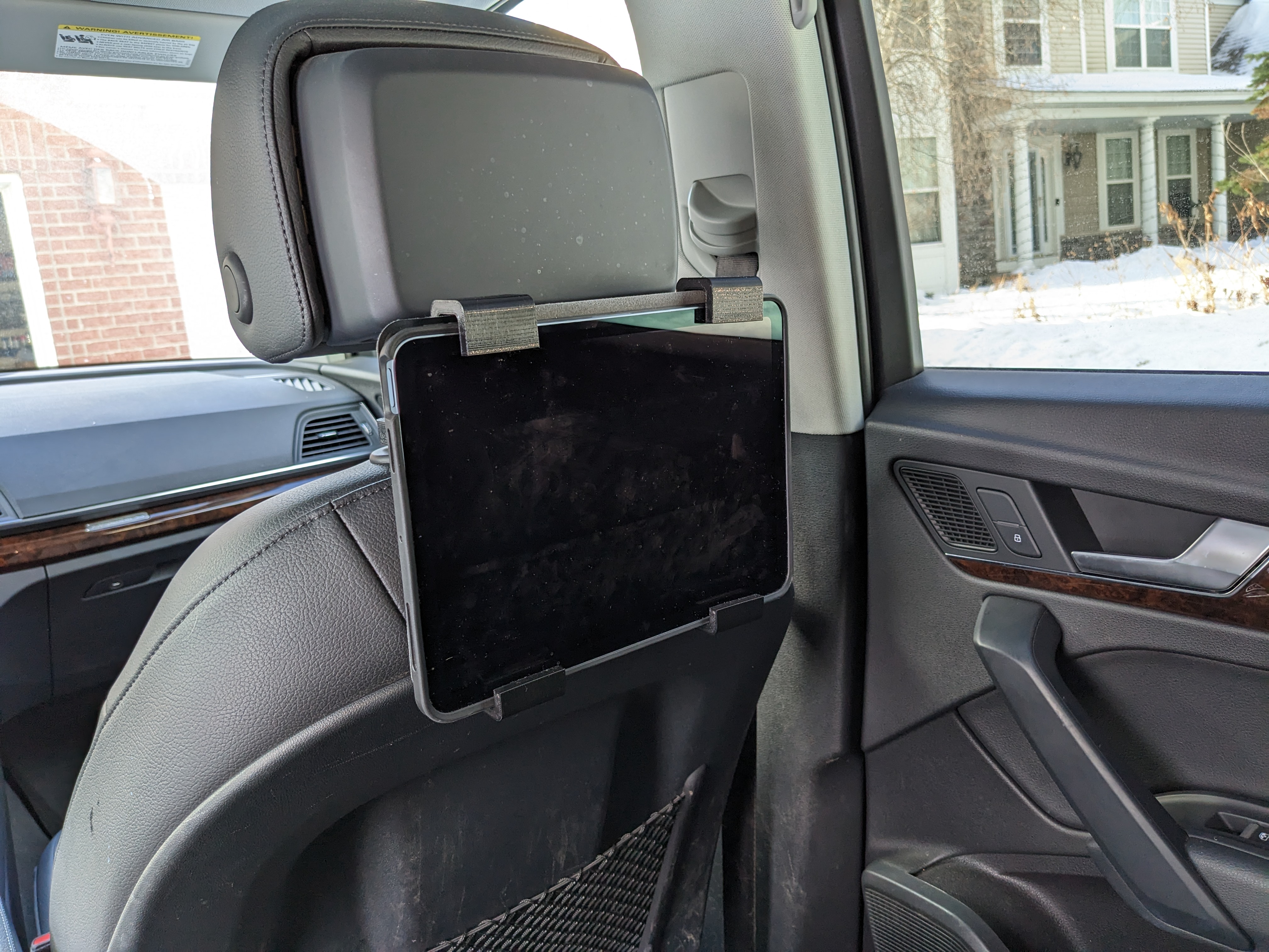 Car headrest iPad holder