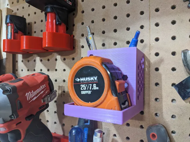 Pen and Measuring Tape 1in Pegboard Holder