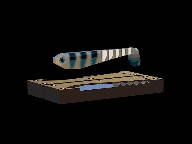 AM bait fish 9cm breaking hoof model 2 / form for predator fishing – Low poly 2