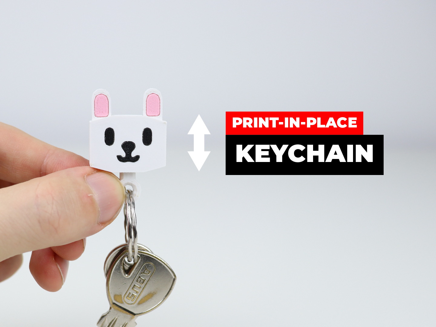 PRINT-IN-PLACE BUNNY KEYCHAIN