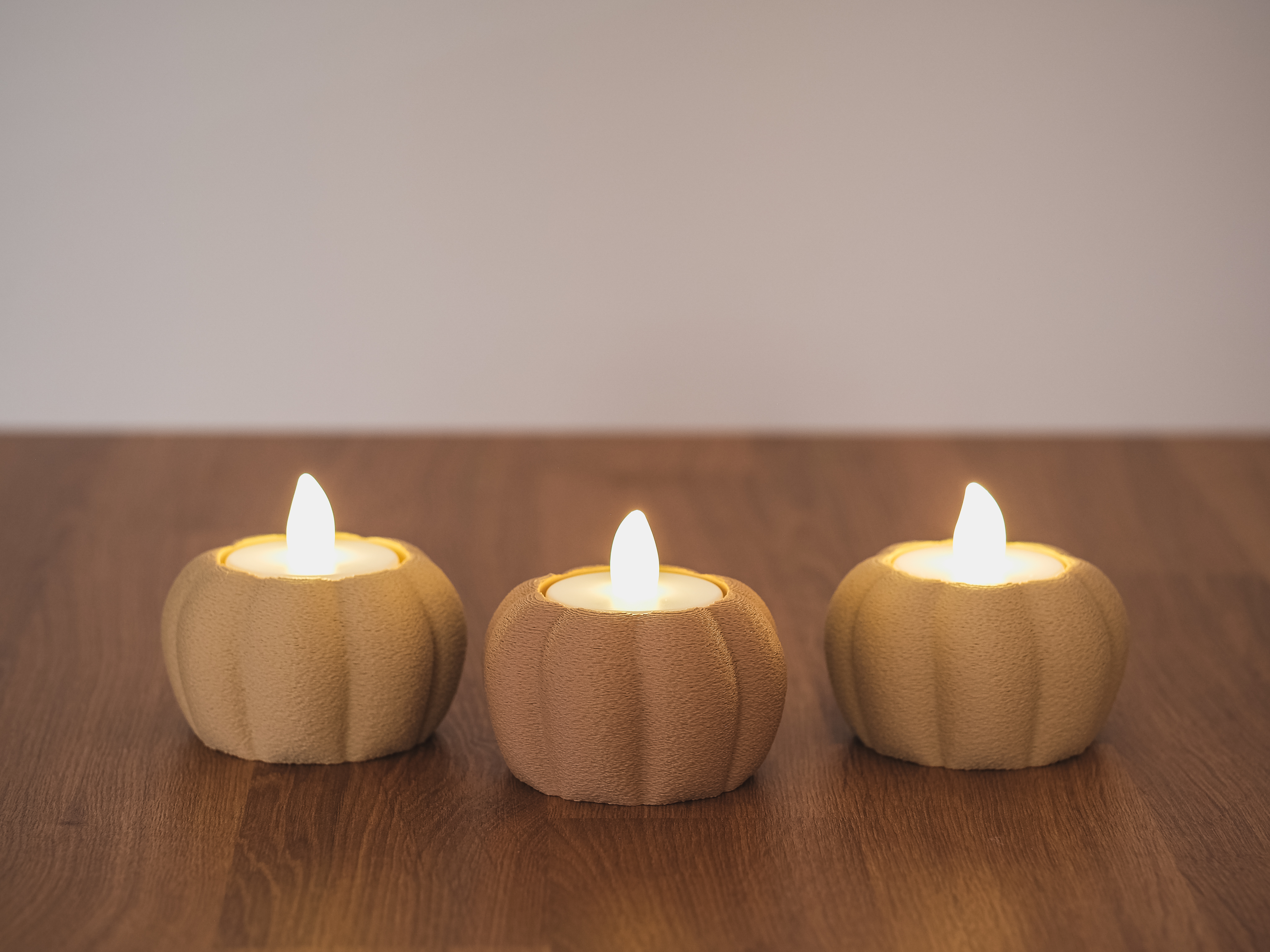 Fuzzy Pumpkin Tea Light