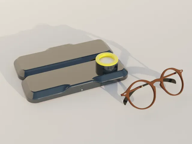 Glasses case with AirTag