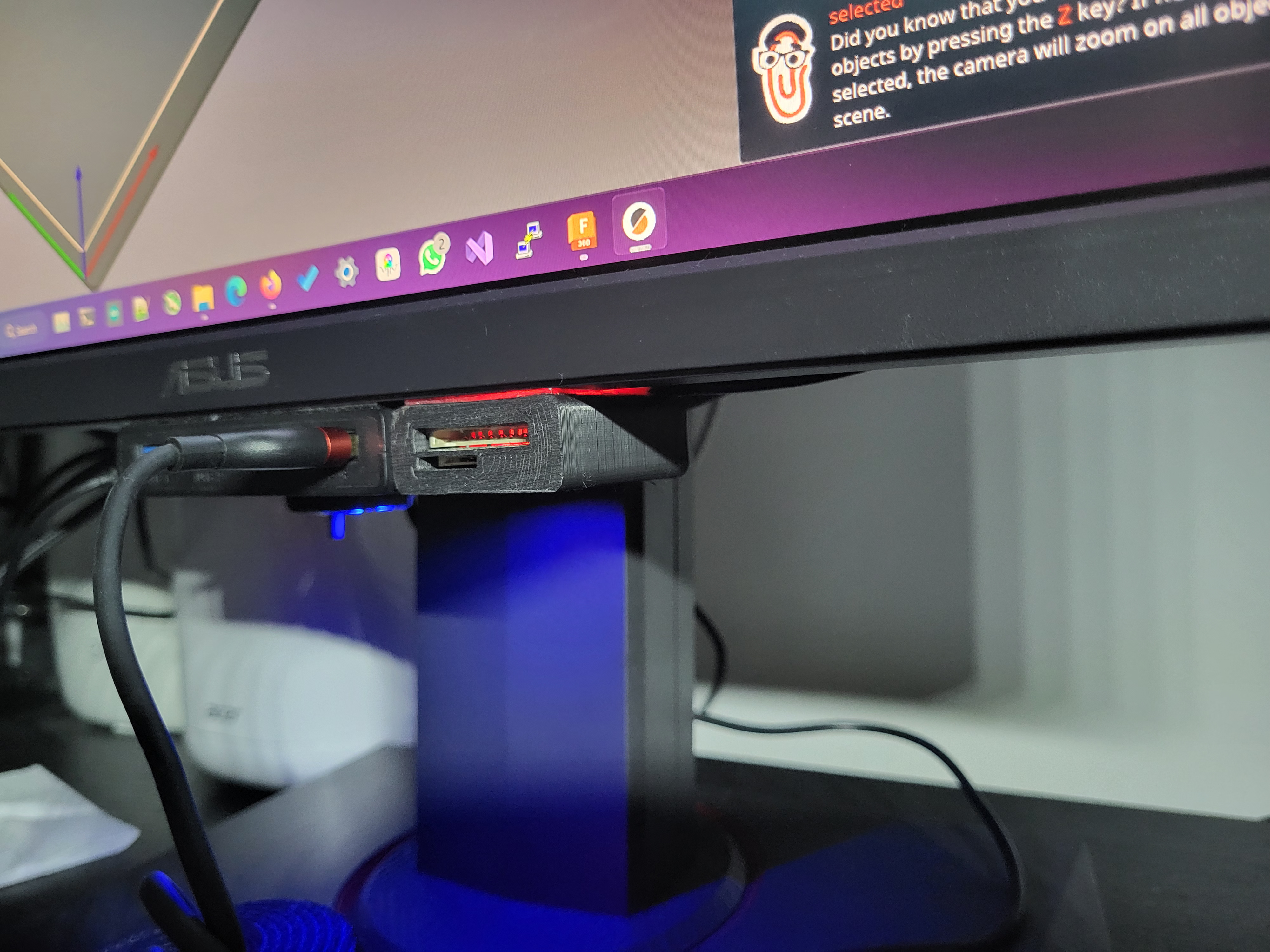 Card Reader case under the monitor