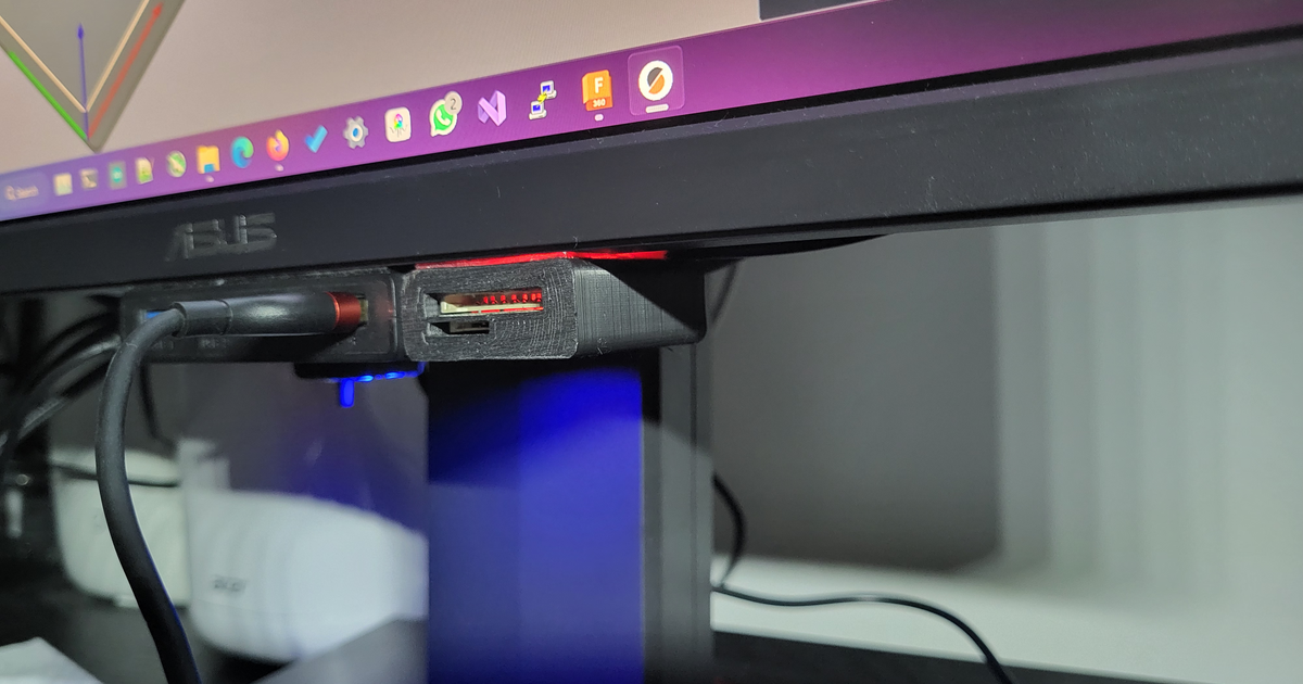 Card Reader case under the monitor by Cosmin | Download free STL model ...