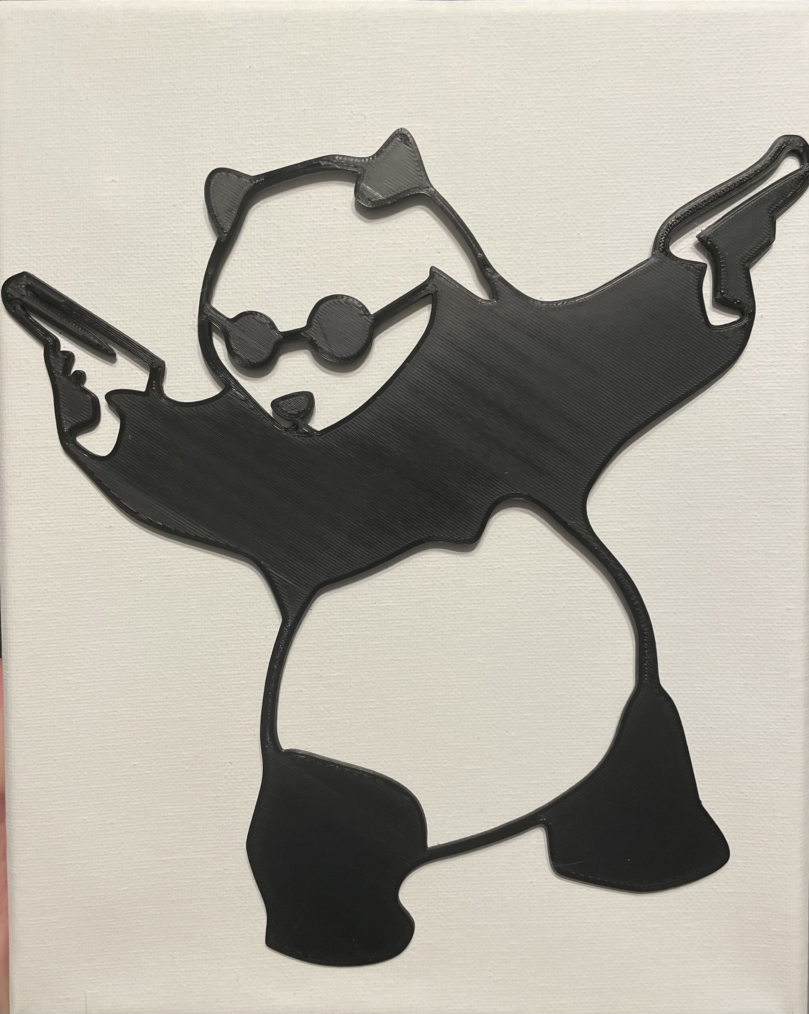 Panda Shooting Gun Wall Decor