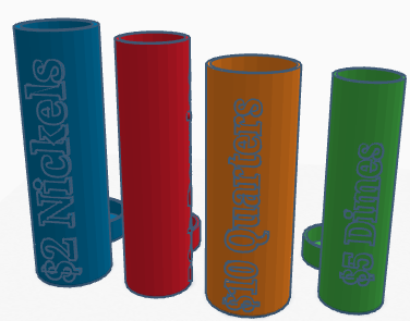 Coin Storage Rolls (Labeled) by m22 | Download free STL model ...