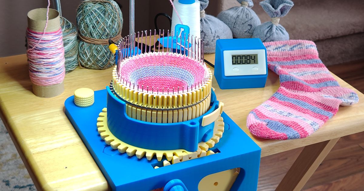 Circular Sock Knitting Machine For My MOM and YOU! V2! With Ribber