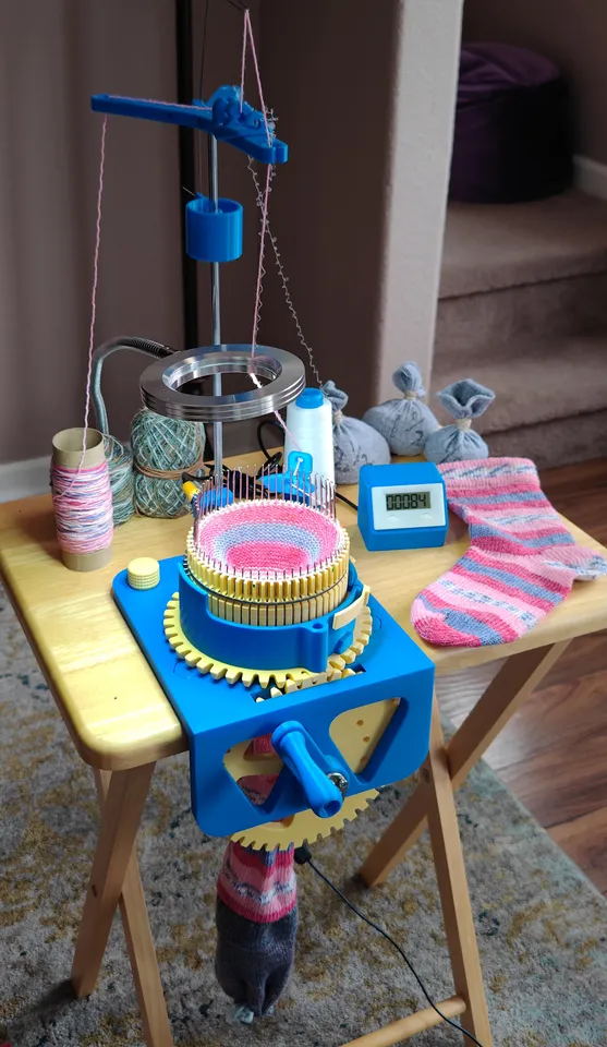 Circular Sock Knitting Machine For My MOM and YOU! V2! With Ribber. Legare  Style Machine! by JeepingJohnny, Download free STL model