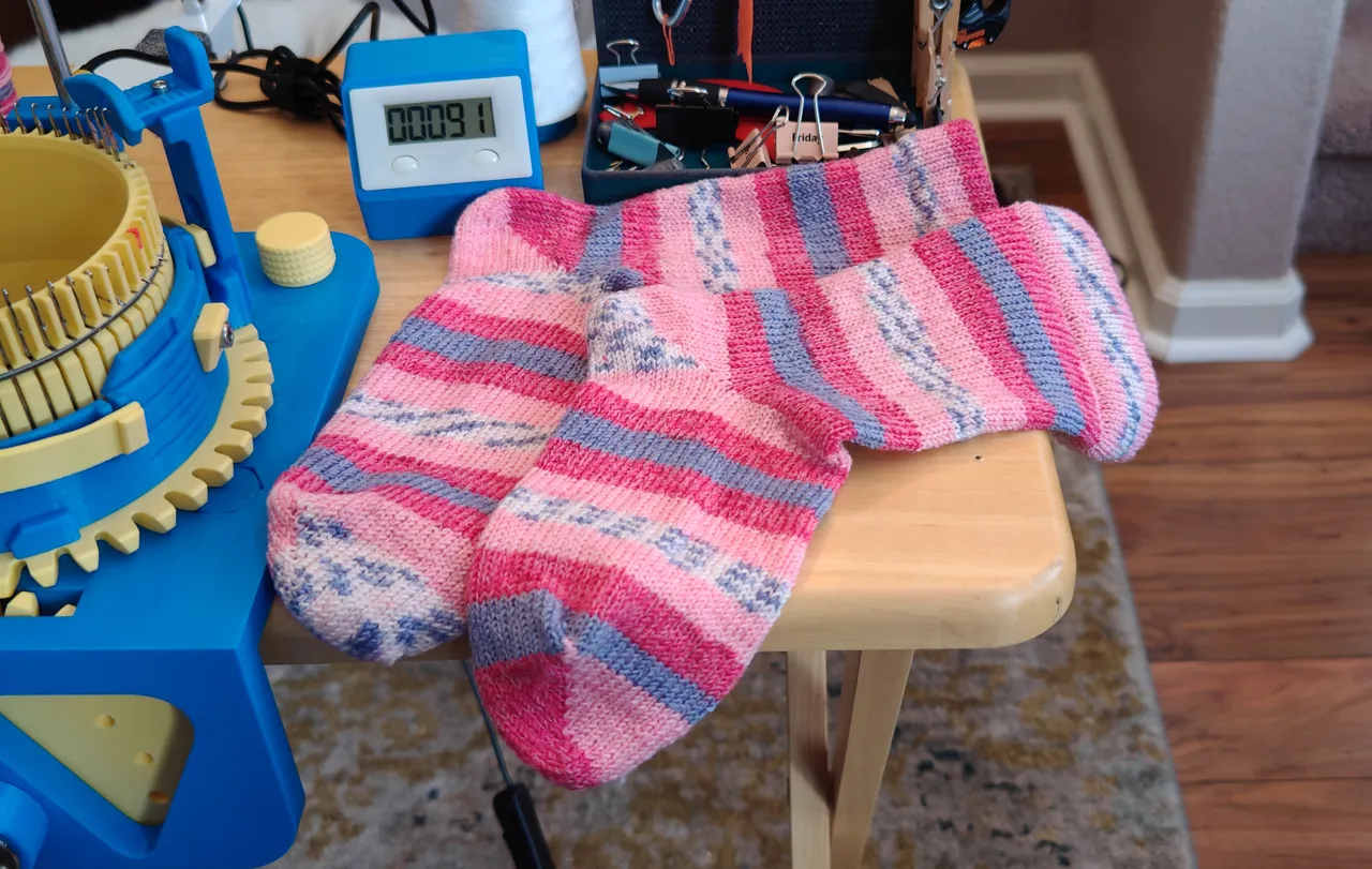 Socks the Old Way on a CSM  Circular knitting machine, Machine