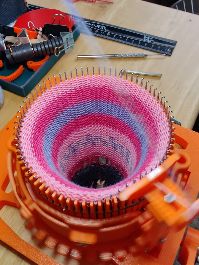 Circular Sock Knitting Machine For My MOM and YOU! V2! With Ribber