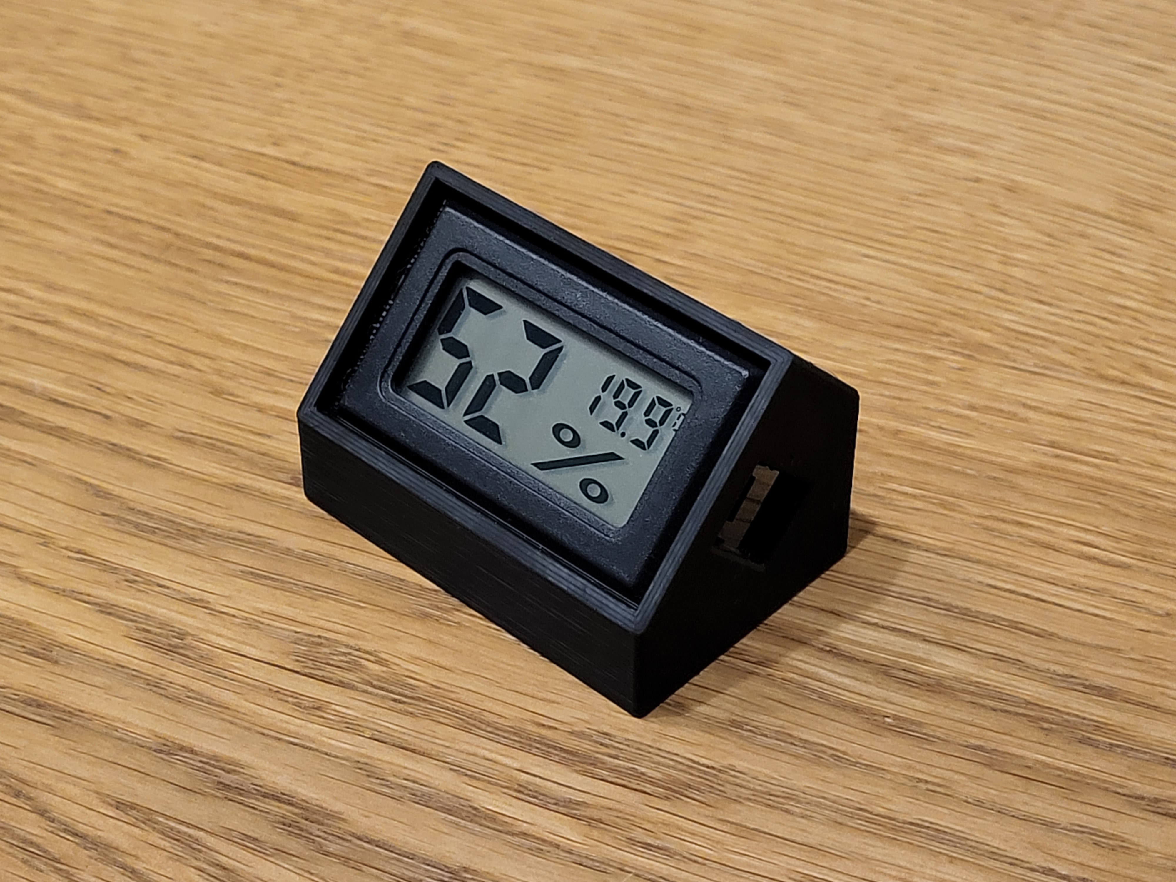 Clip-in Thermometer and Hygrometer stand and double-sided tape mount for dryboxes