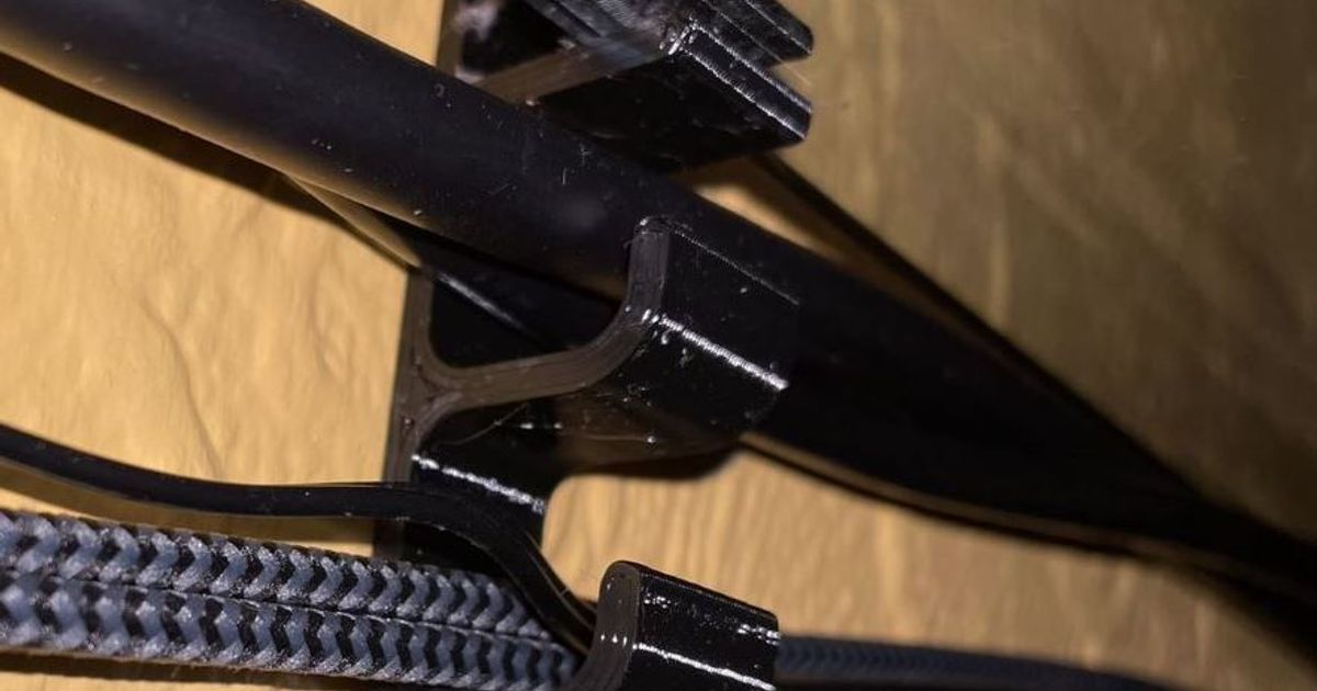 double cable routing hook for ~8mm glass desk by Jake | Download free ...