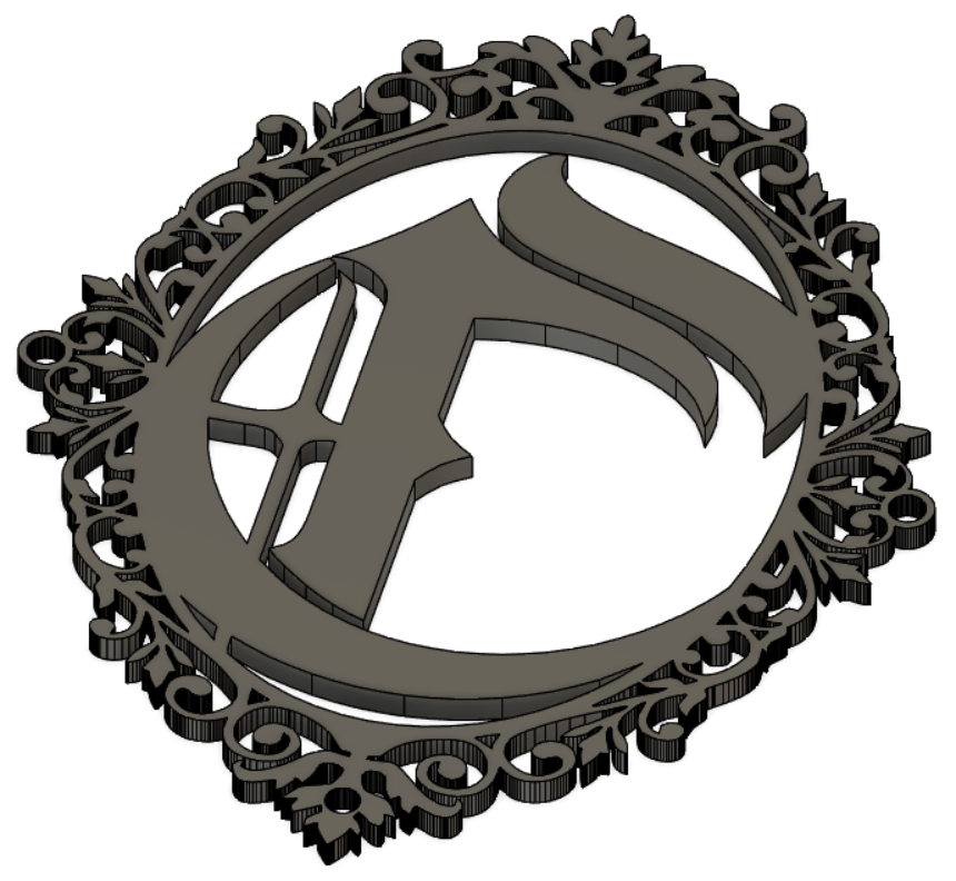 Miniatura 3 do modelo 3D Gothic Letter Frame