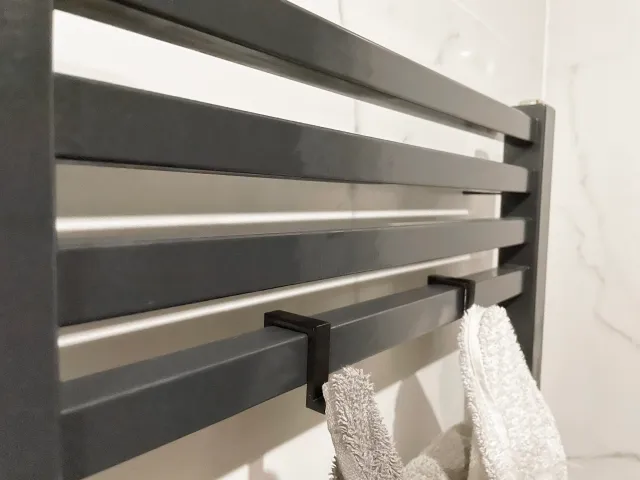 Square bathroom radiator hook