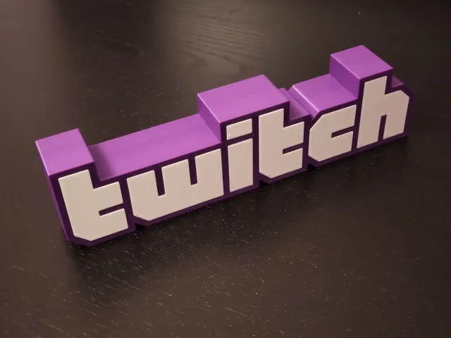 3D TWITCH logo multicoloured (No MMU required, snap fit)
