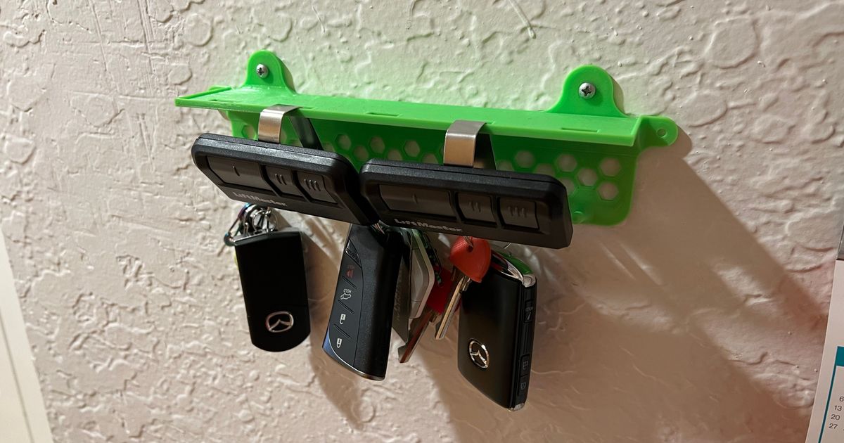 Wall-Mount Key Rack with Shelf by Terminal_6 | Download free STL model ...
