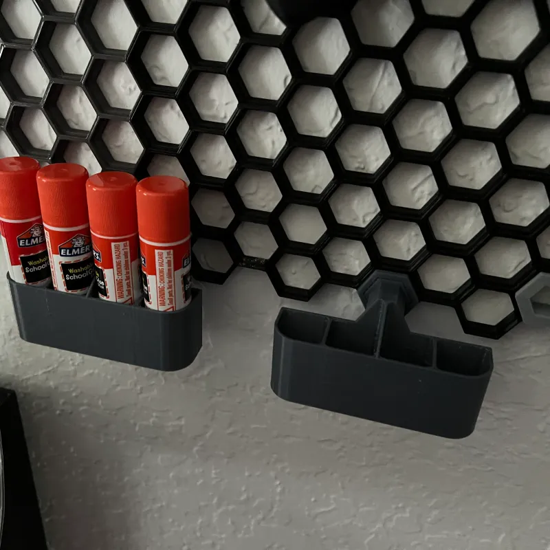 Glue Stick Holder for Honeycomb Storage Wall (Parametric) by Terminal_6, Download  free STL model