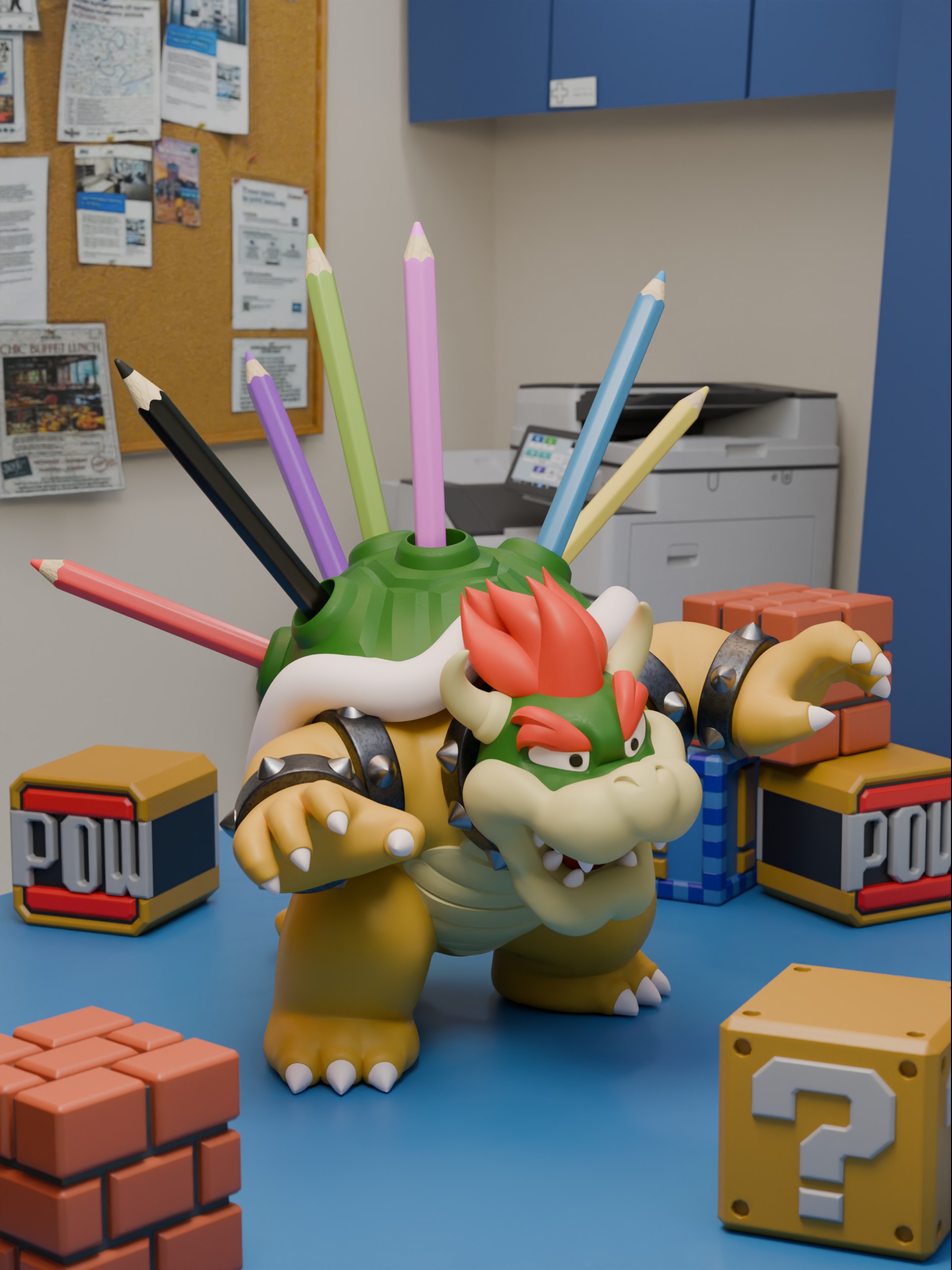 Bowser Pencil Holder - GET 300 Models on PATREON