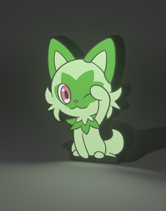 Sprigatito Chibi LED Lamp – Pokémon Grass Starter Night Light