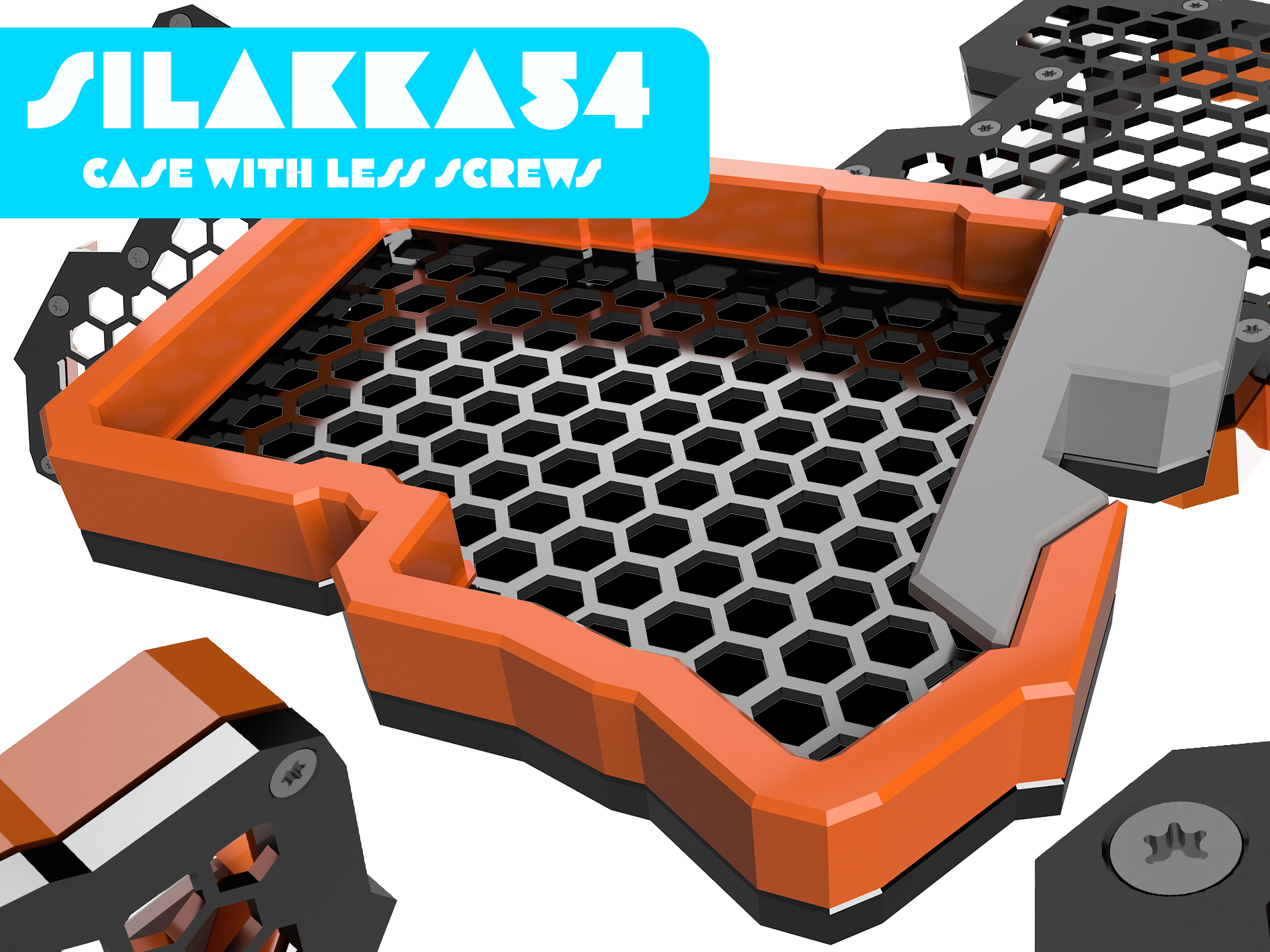 Silakka54 Keyboard Case - With Less Screws* AliExpress PCB Compatible