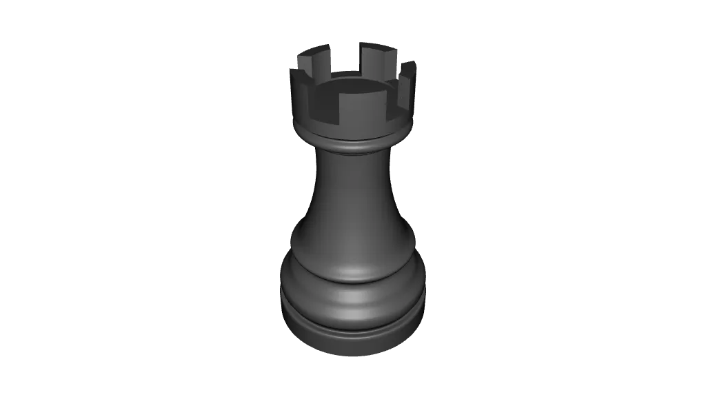 Black Rook Chess Piece Button