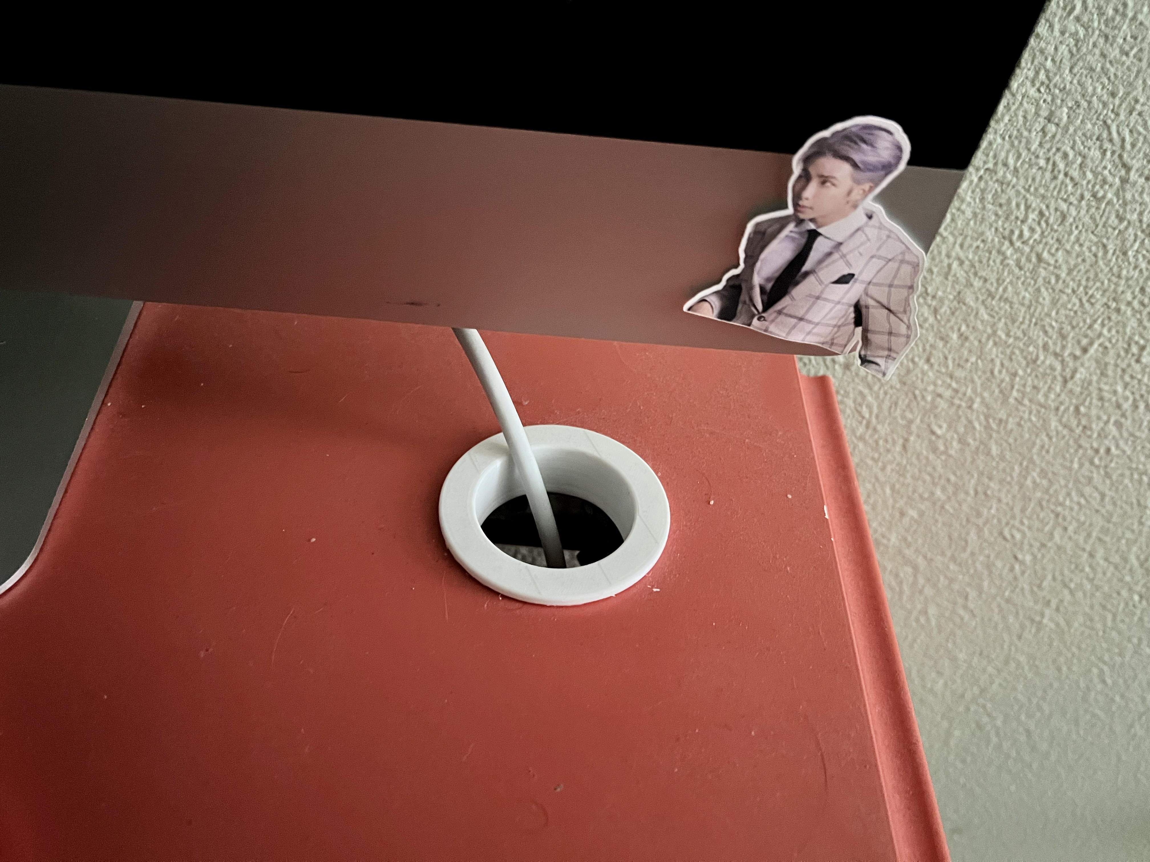 Cable grommet for Ingatorp drop leaf desk