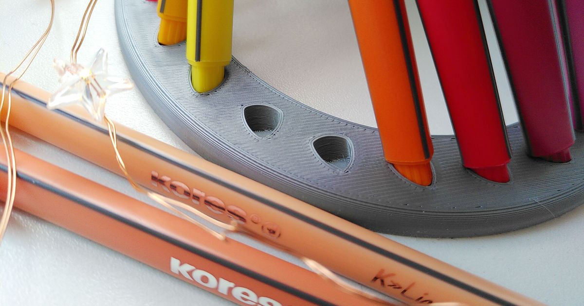 24 Pen Holder (Kores KLiner) Hyperboloid by bbscout Download free