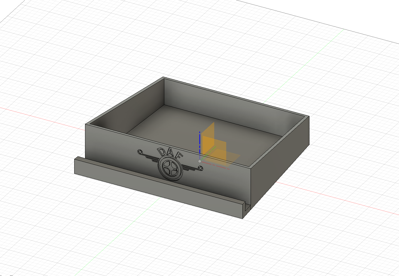 Daf XF truck, dashboard drawer, with support for mobile phone or tablet.