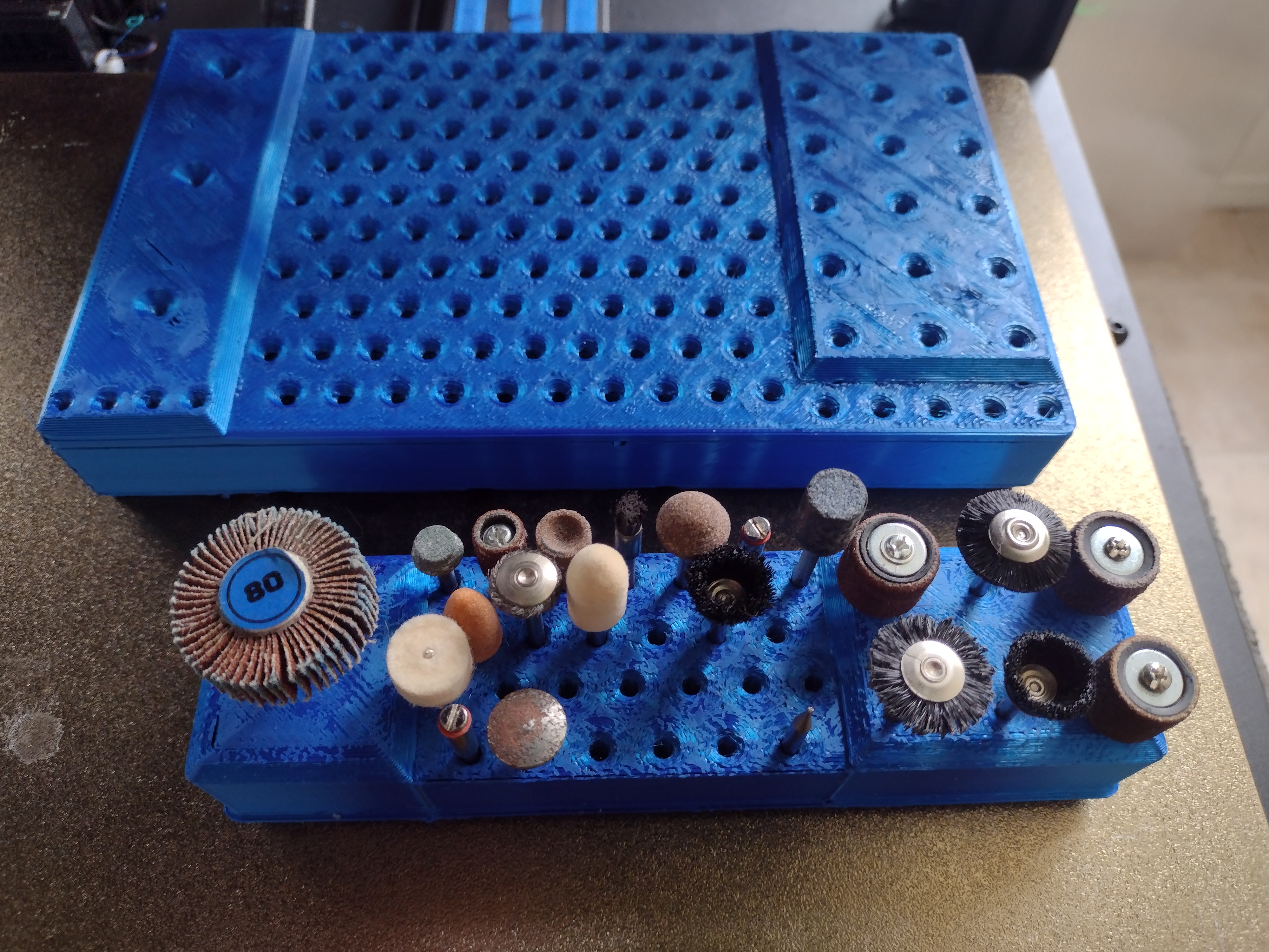 Gridfinity 1x4x4u Dremel Bit Holder