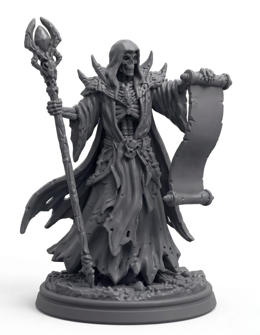 Skeleton Sorcerer Statue