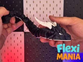 Flexi Dragon Articulated Print-in-Place