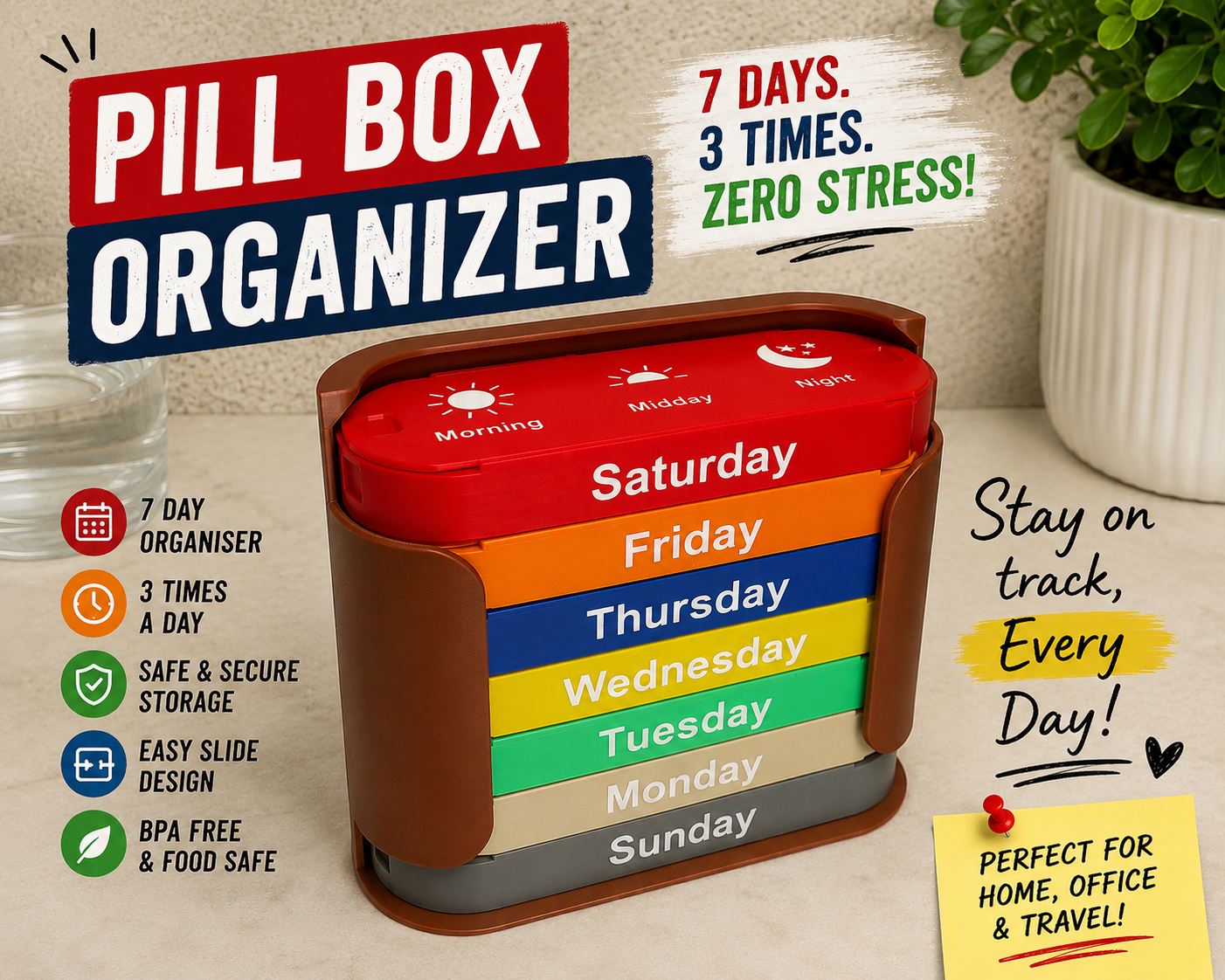 Pill Box Organizer