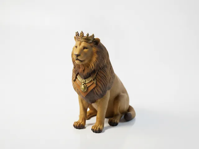 Lion King Crowned Statue Animals 3D Printable