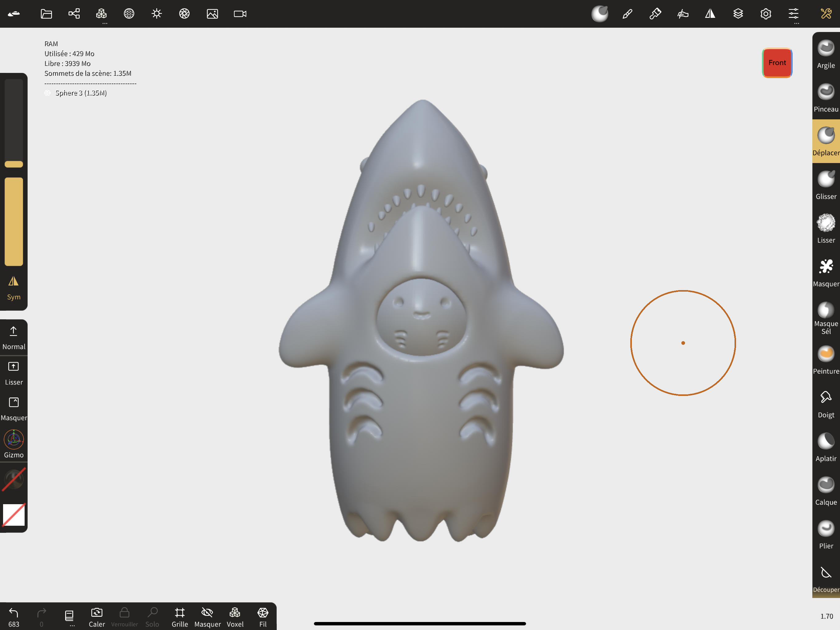 Miniatura 2 do modelo 3D kawaii ghost  shark