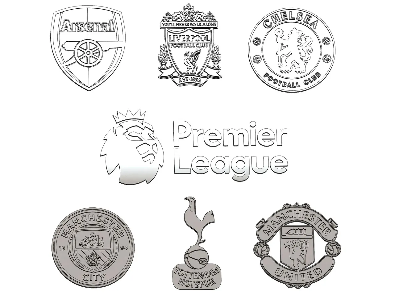 Premier League Teams Logo by V3Design Download free STL model Printables