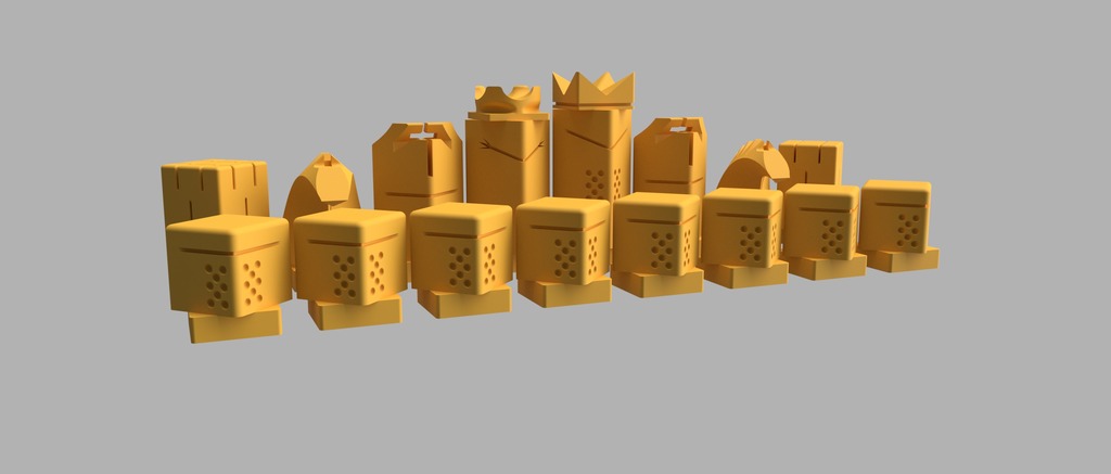 Miniatura 13 do modelo 3D Minimalist Chess Set