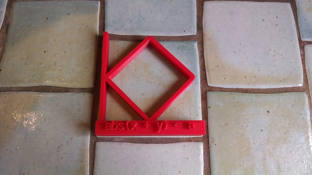 Daily Equation #6 - Diamond, |x + y| = a by sskaye | Download free STL ...