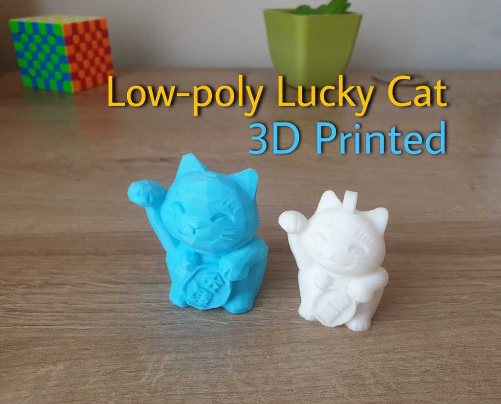 Low-poly Lucky Cat - Maneki Neko