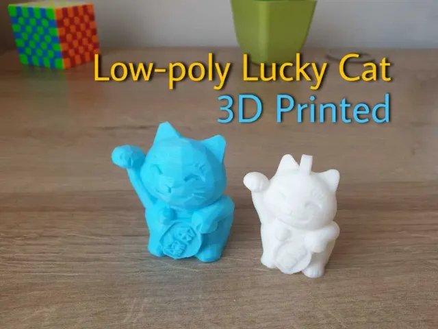 Low-poly Lucky Cat - Maneki Neko