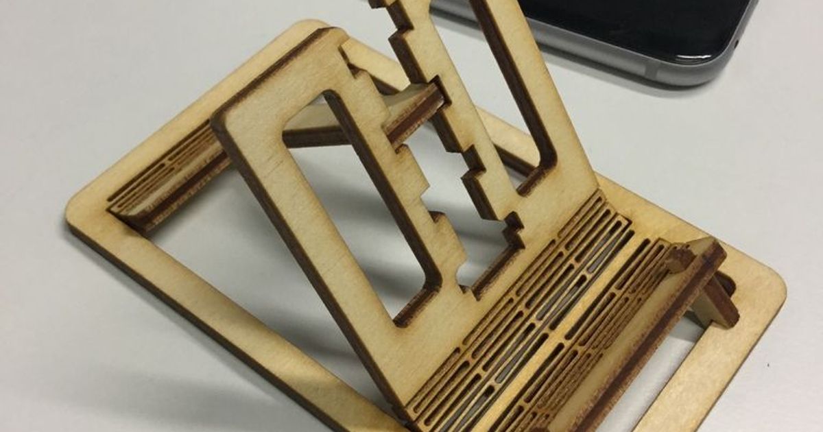 Laser cut living hinge phone stand by Wyn | Download free STL model ...