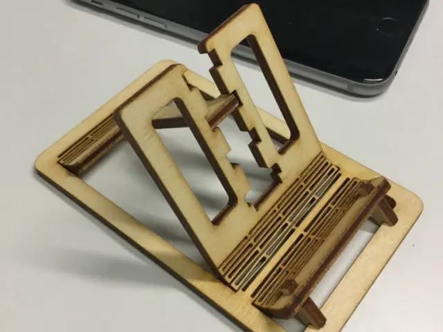 Laser cut living hinge phone stand