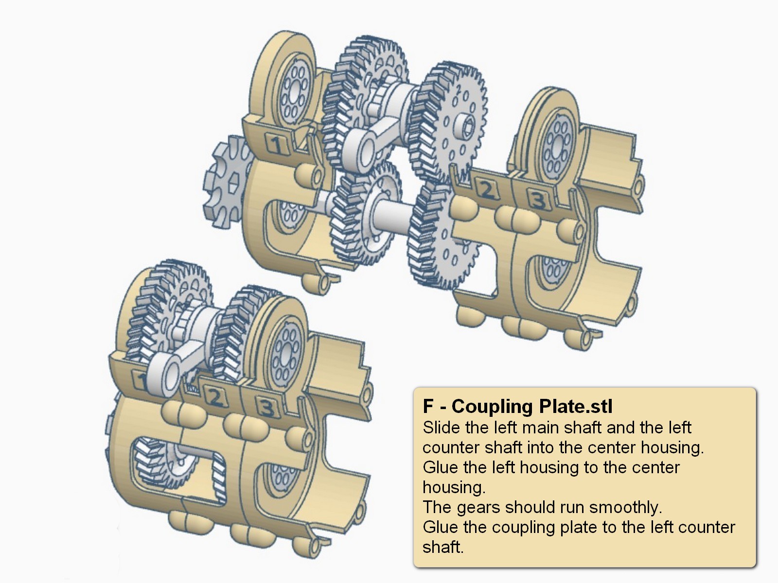 Constant Mesh 3 Speed Gearbox with Reverse Gear by Bootjevaarder
